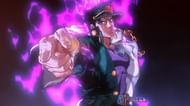 Jotaro's signature JoJo pose in the first Stardust Crusaders opening (Image via David Production).